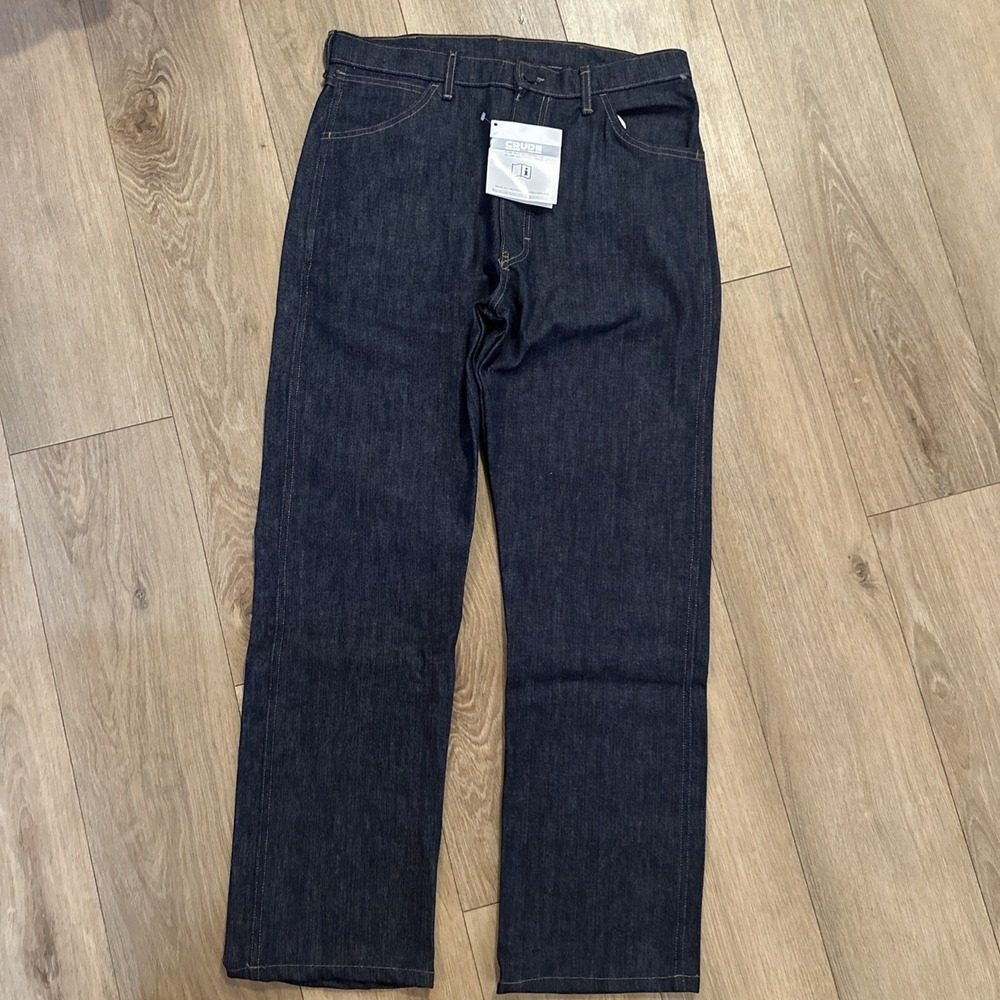 Crude FR Flame Resistant Jeans 34x32 Dark Wash Denim Carpenter Work Pants NWT - Picture 2 of 9